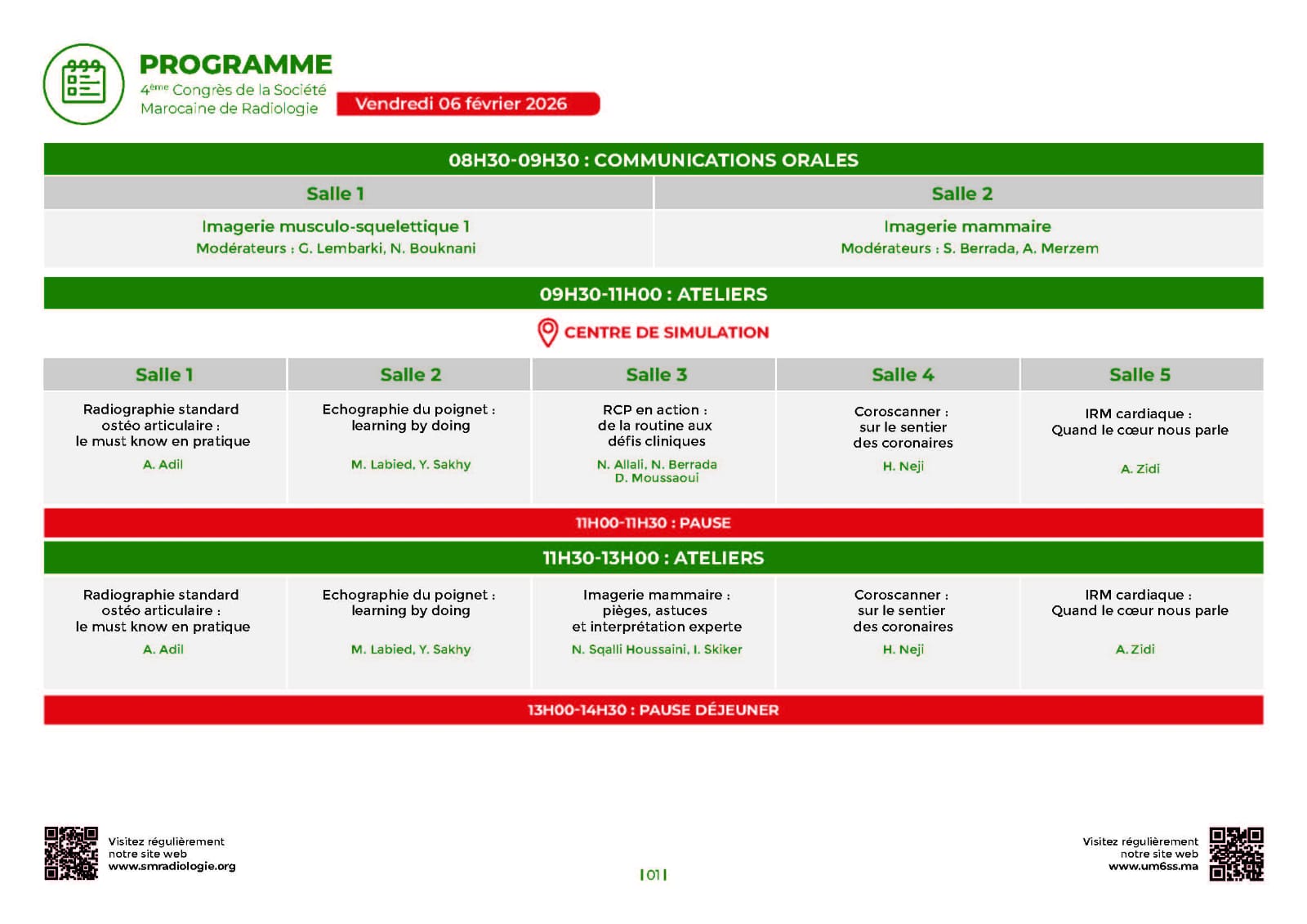 programme: 4ème Congrès National de Radiologie, p1