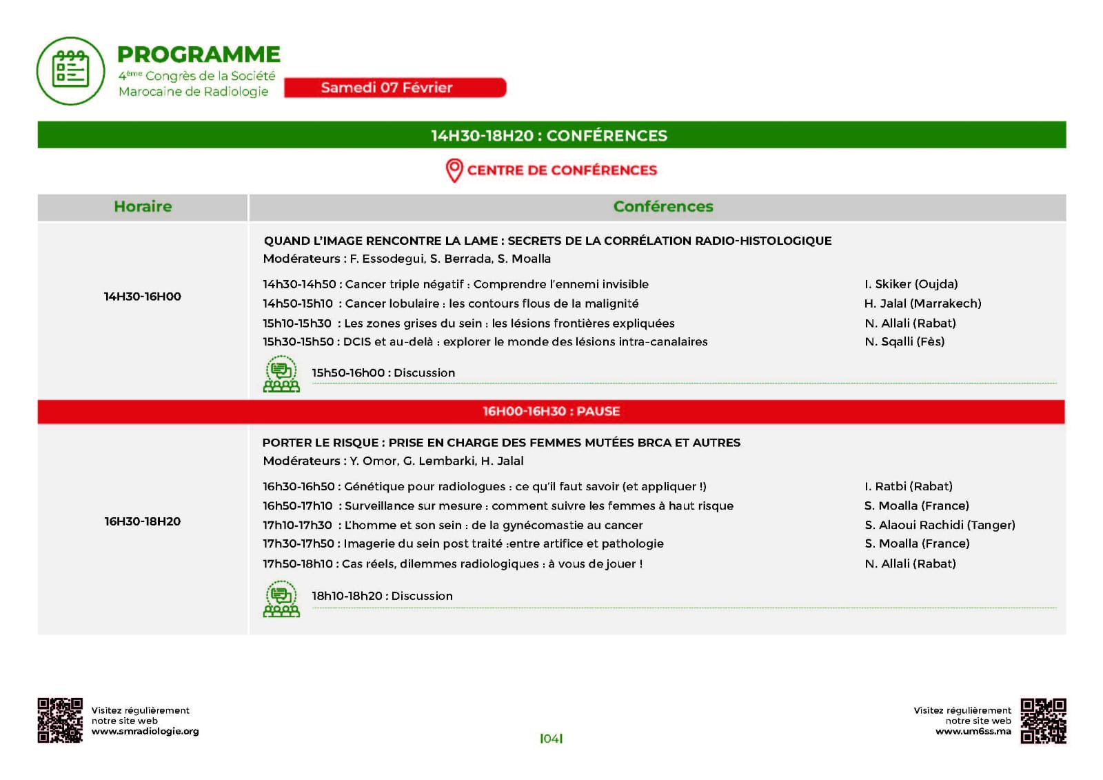 programme: 4ème Congrès National de Radiologie, p4
